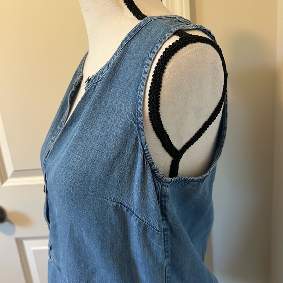J jill Lose fit denim tunic tank top button down - Picture 5 of 8